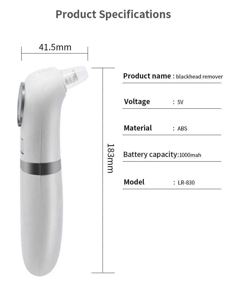 Household Portable Facial Treatment Machine Hot And Cold Pore Blackhead Remover Vacuum For Skin