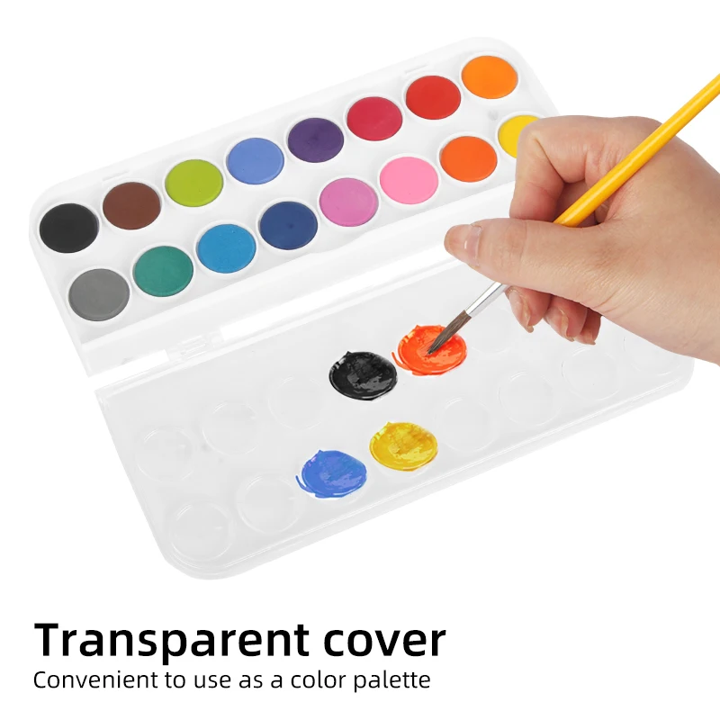 beginners entry painting supplies color water painting 16 colors washable water soluble solid watercolor powder paint set