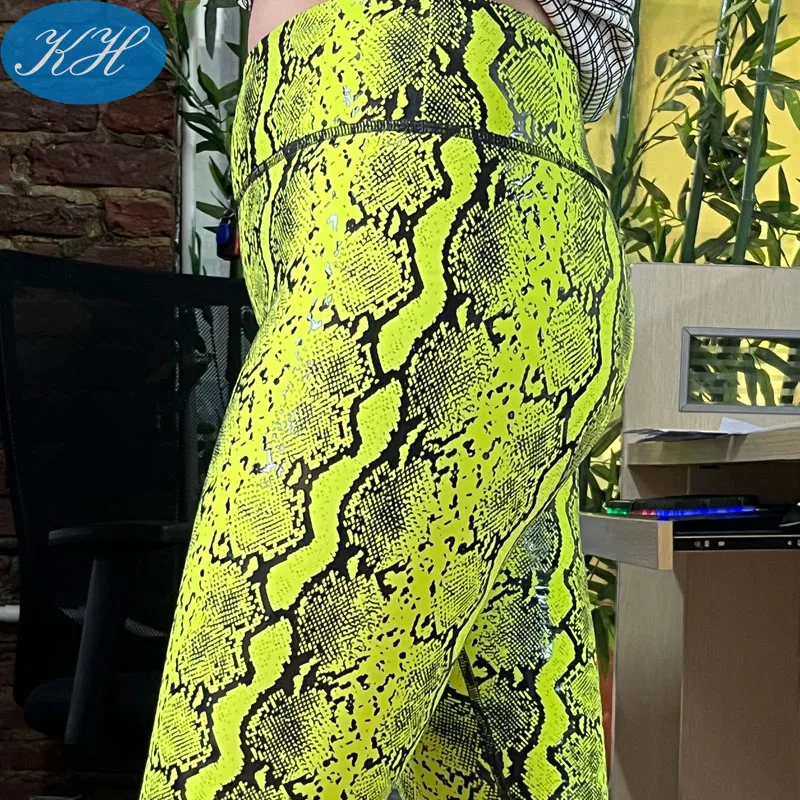 Custom Snake Print Pole Dancing Leggings Recycled Fabric Anti Slip Grip Sticky Pole Pants