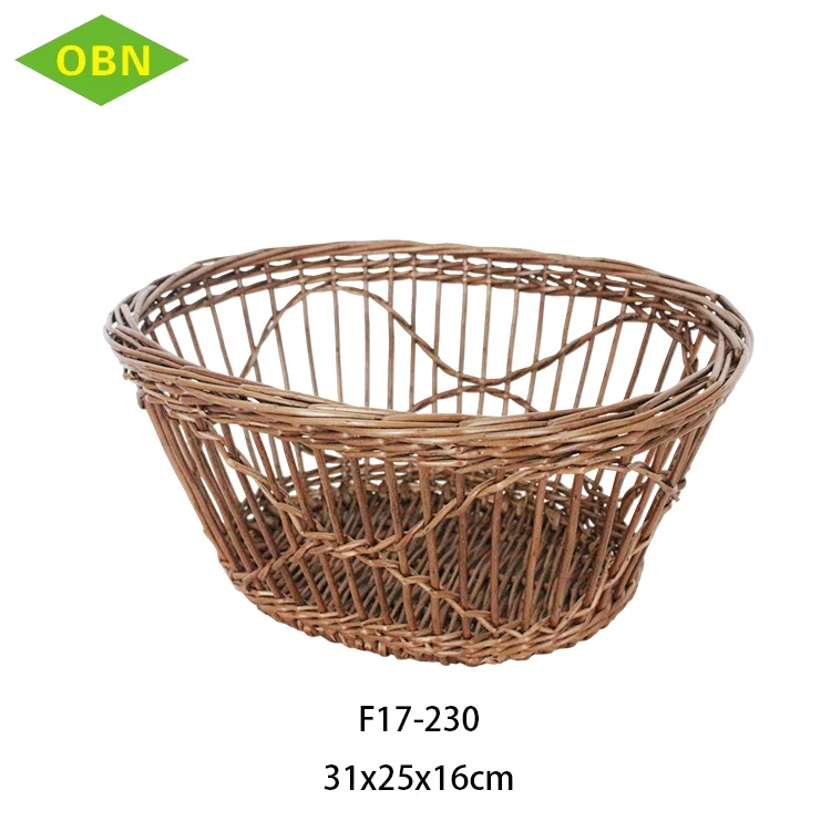 Wholesale cheap handmade handle decorative Oval wicker bakery baskets