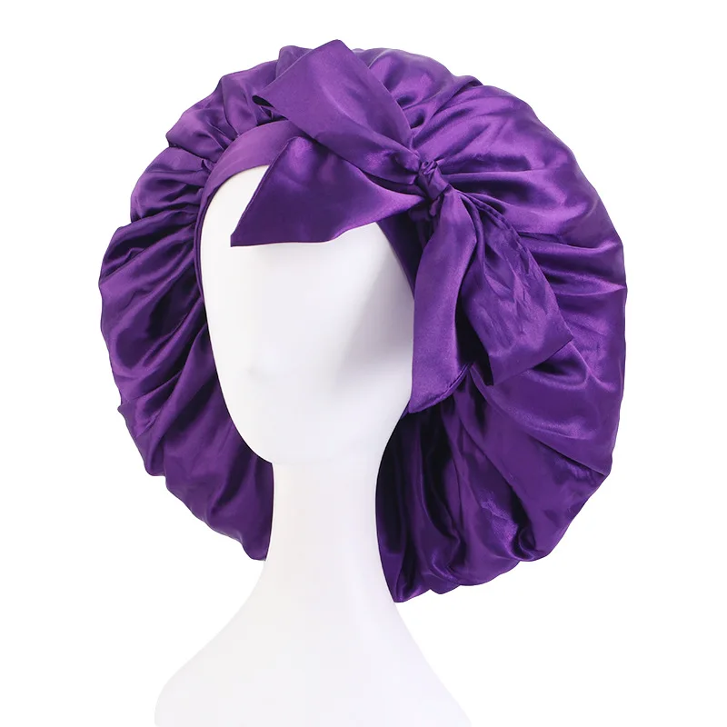 Hair Satin Bonnet For Sleeping Shower Caps Silk Caps With Wide Elastic Band Night Sleep Cap Bonnets For Black Women Braids
