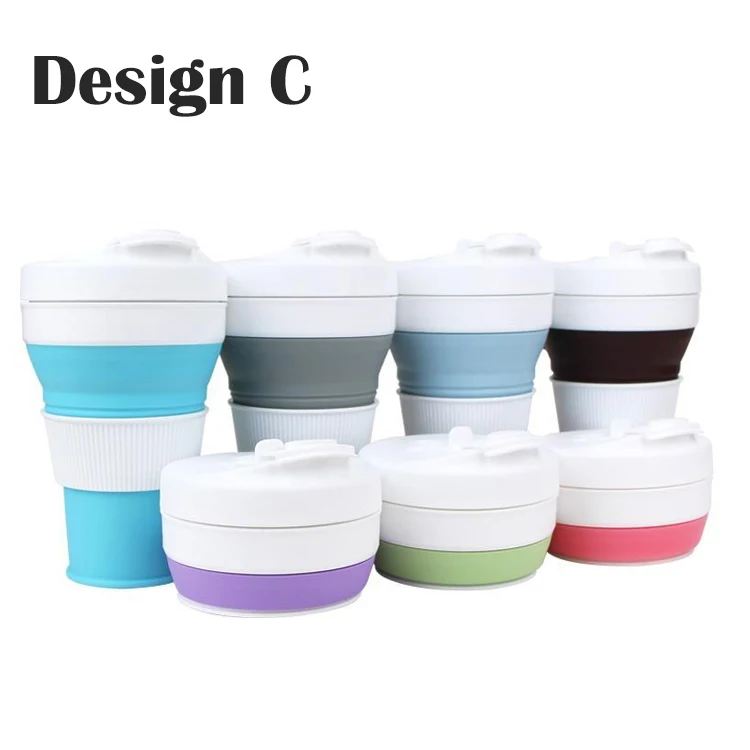 Collapsible Outdoor Travel Sports Portable Camping Fold Up Drinking Coffee Cups Mugs Cup Silicone Folding Foldable Water Bottle