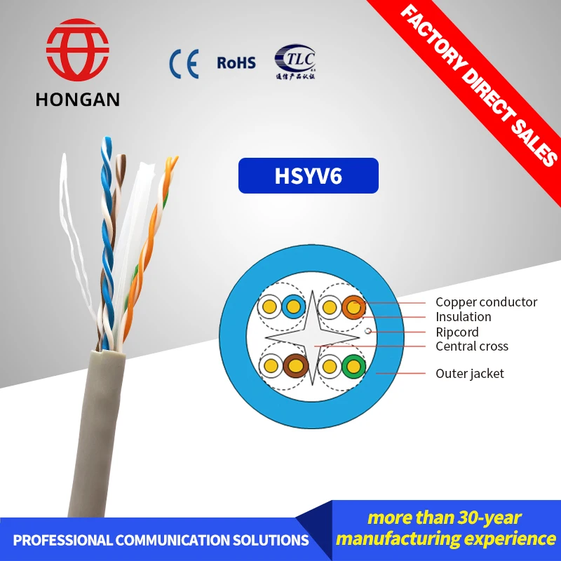 Manufacturer Supply  Cat 6 Good Quality Network Communication Cable