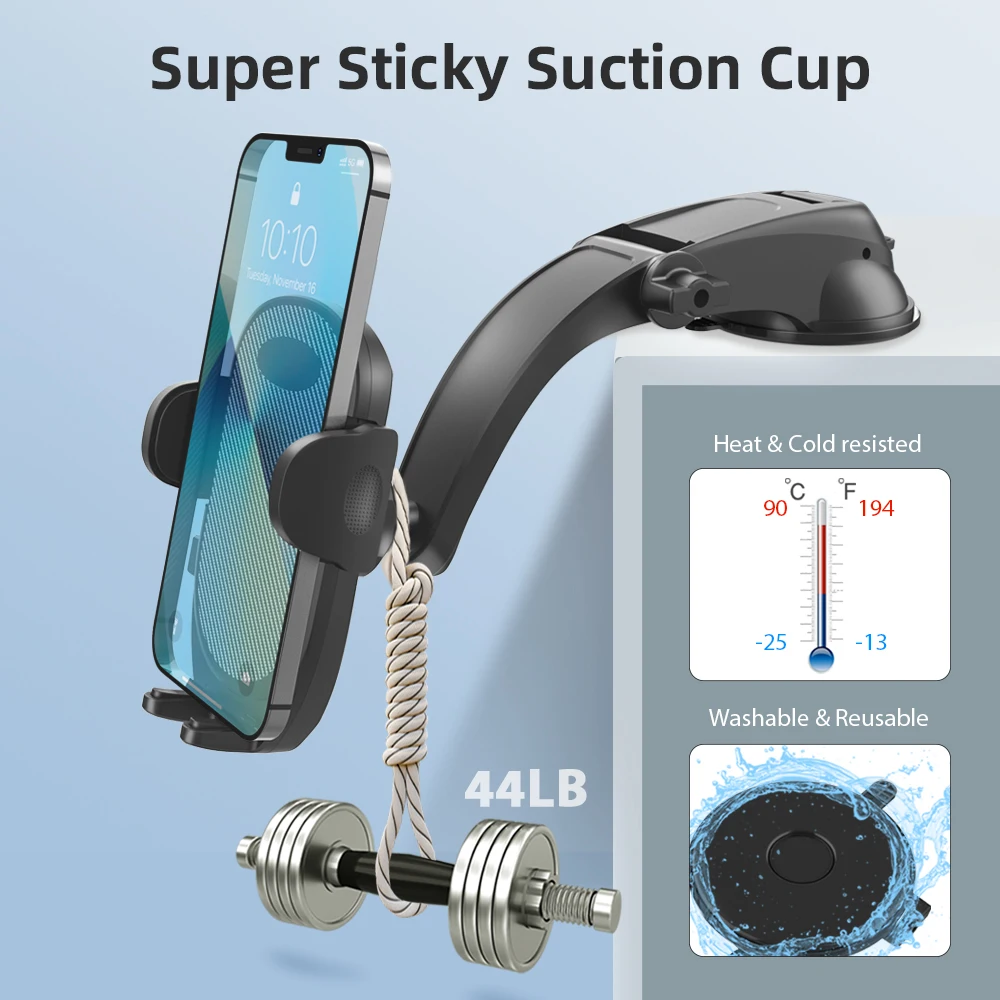 Universal 360 Degree Adjustable Windshield Mobile Holder Anti-shake Suction Cup Dashboard Cell Phone Mount Car Phone Holder