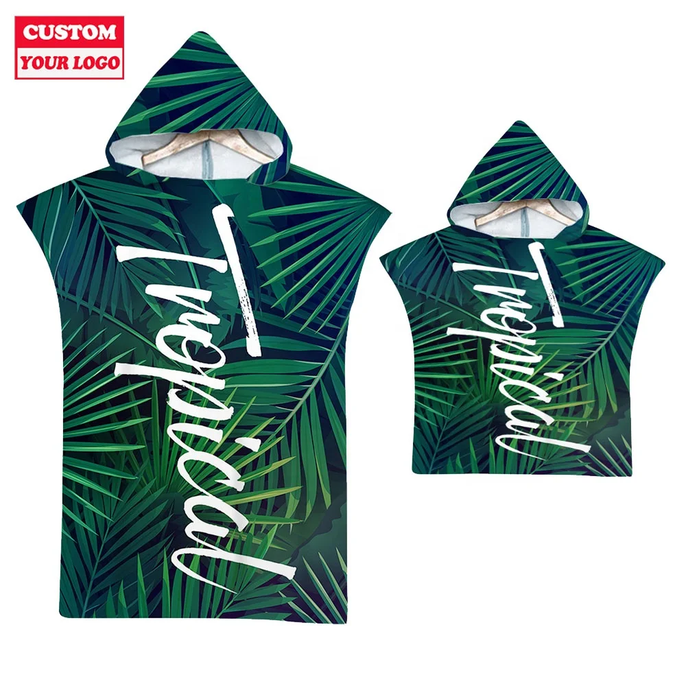 High Quality Microfiber Kids Hooded Beach Towel Hot Selling  Fanny Children Bathrobe For Beach