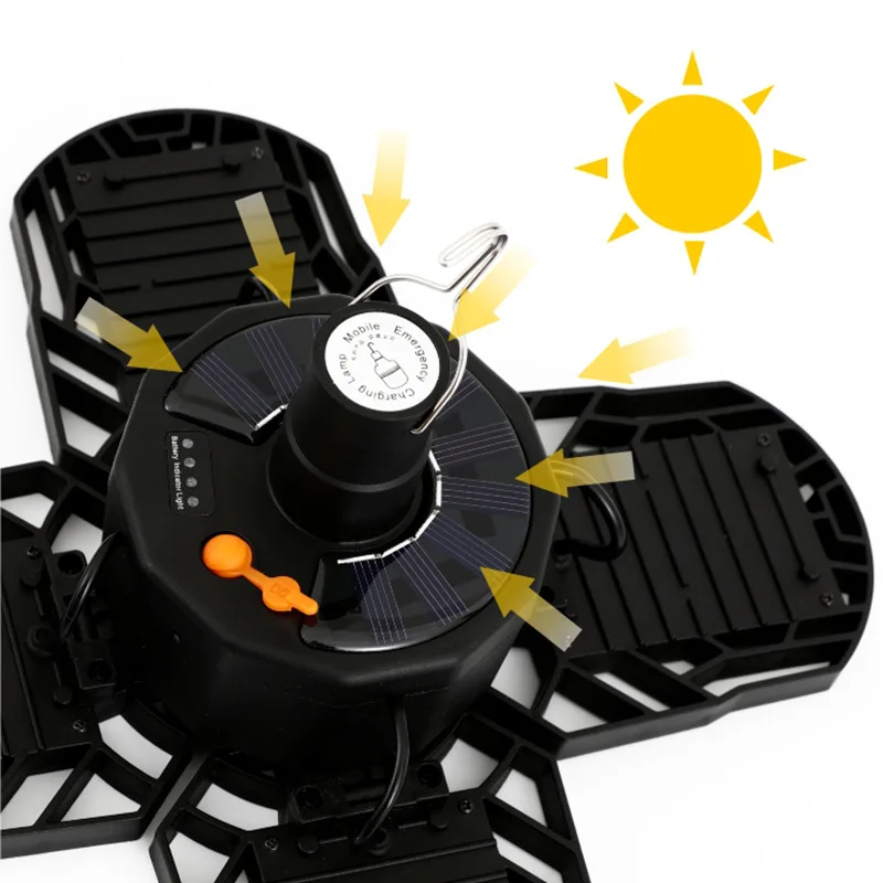Goldmore7 Hot Selling Rechargeable Battery with Solar Panel And LED light Beads The Material is PP With Hook Camping BBQ Light