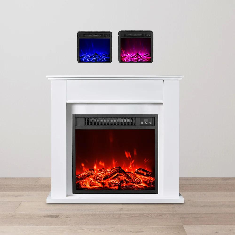 New 1500W Wall Mounted Log Flame Effect Electric Decorative Fixed Fireplace Heater