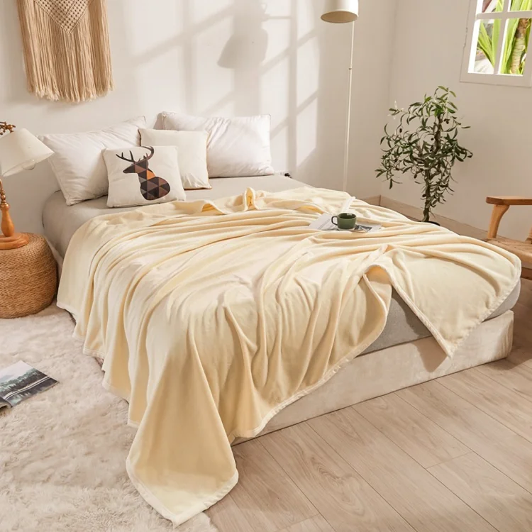 Dark Blue 100% Polyester Luxurious Plush Flannel Blanket Blank Baby Blanket For Sublimation