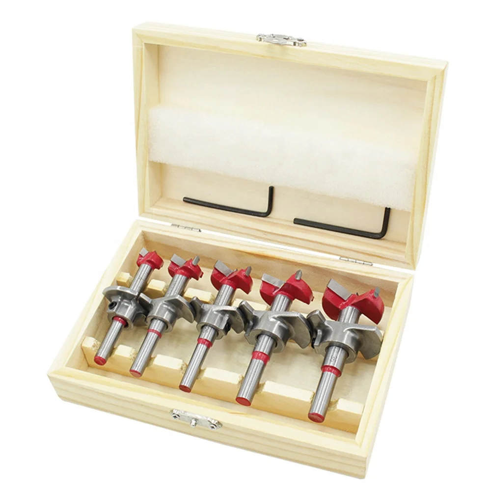 
5Pcs 15 20 25 30 35mm Forstner Drill Bit Set Wood Auger Cutter Woodworking Hole Saw For Power Tools 