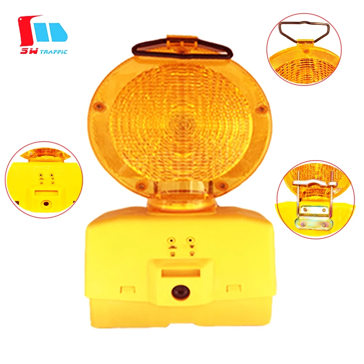 2 Sided Visibility Amber Barricade Light Beacon Led Lamp Roadblock Barricade Construction Barricade Warning Flasher Light
