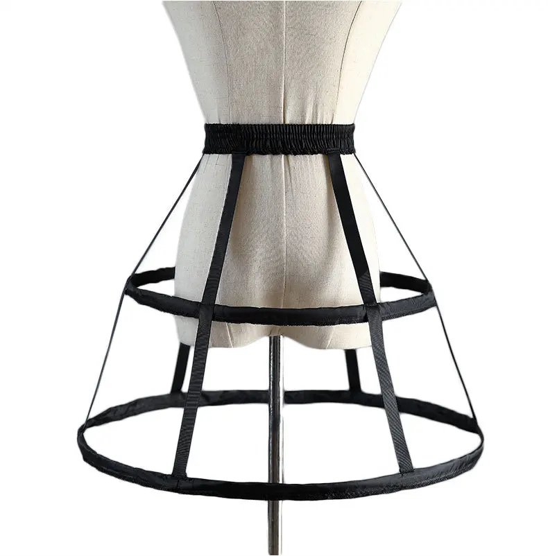 Black Hollow Birdcage Wedding Accessories Petticoats 2-HOOP Cosplay Skirt Slip Crinoline Petticoat Bone Full CRinoline Petticoat