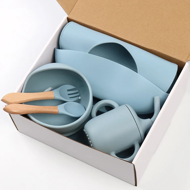 Wholesale Bpa Free Kids Led Weaning Silicone Travel Baby Bowls Feeding Set Suction