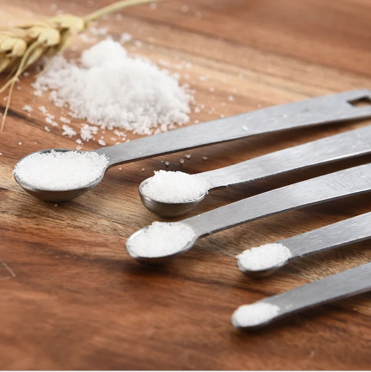 Измерительные ложки 18/10 из нержавеющей стали, набор мини, 5 шт., металлические узкие точные ложки для измерительных ингредиентов