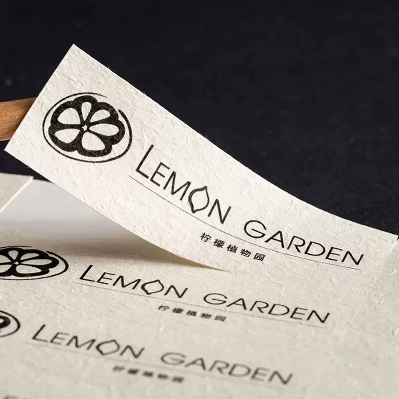 Custom Logo Printed Textured Paper Adhesive Sticker