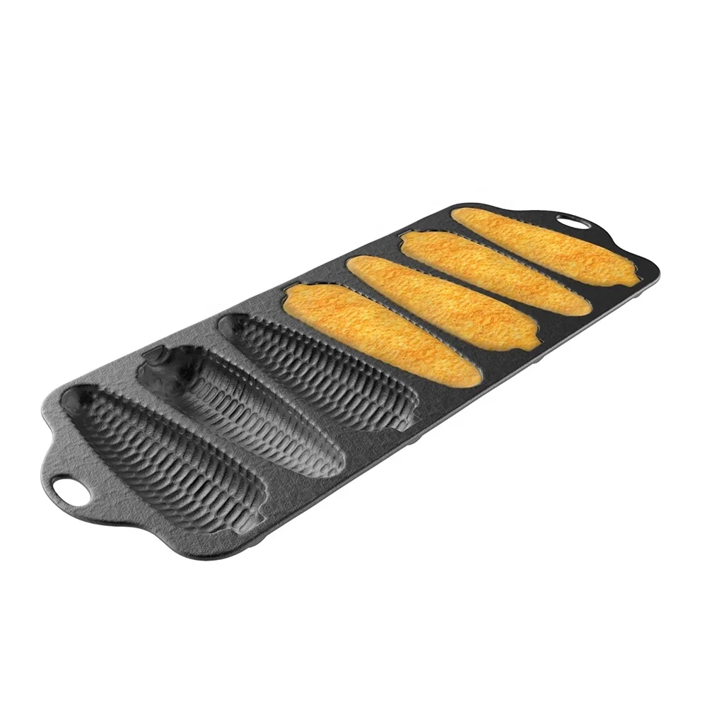 Cast Iron Cornbread Pan, Bakeware with 7 Corncob Sticks