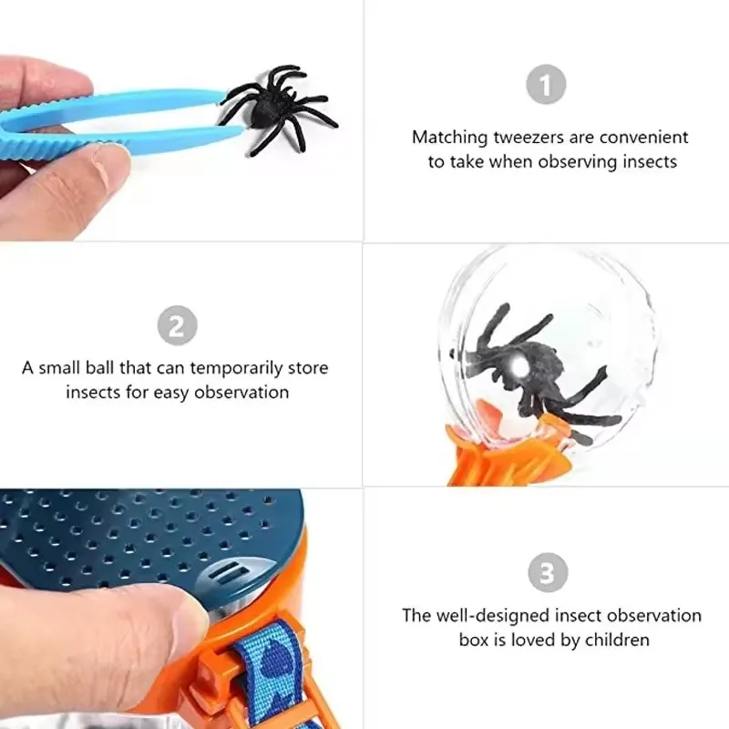 Bug Catcher Viewer for Kids Outdoor Toys Handheld Insect Magnifier Microscope Catching Kit