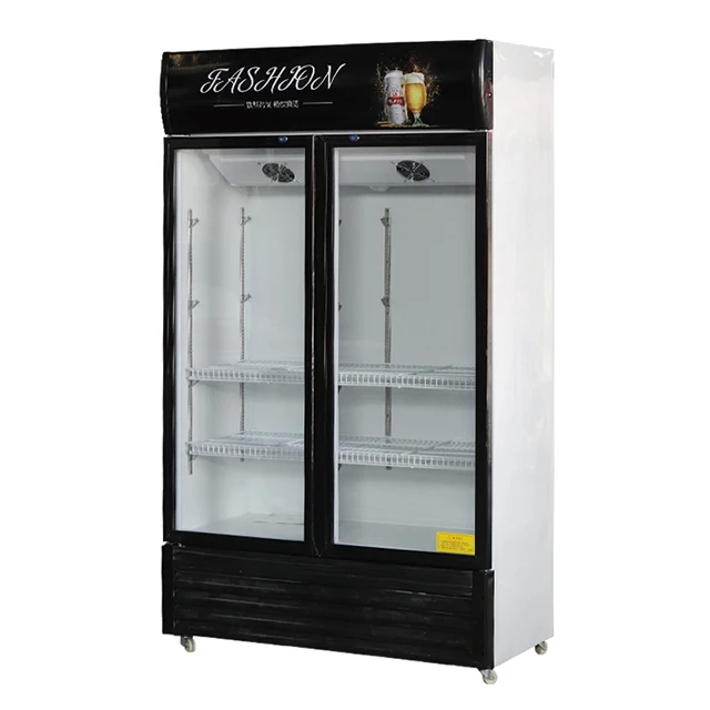 Supermarket Beer Bottle Cooler Showcase Display 2 Glass Door Fridges Refrigerators Refrigerador Frigo