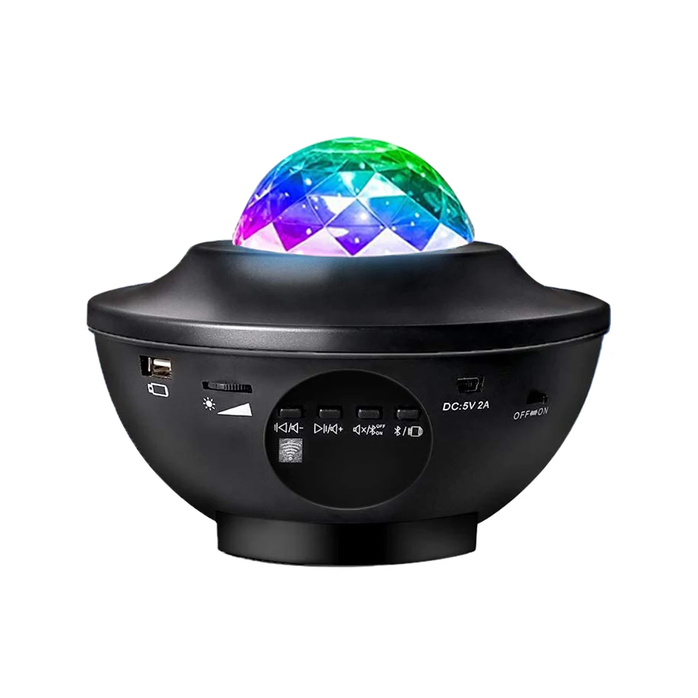 
2020 Newest Amazon hot sale Sky Laser Star Projector Ocean Wave Night Light Projector with Blue tooth Speaker LED Light 