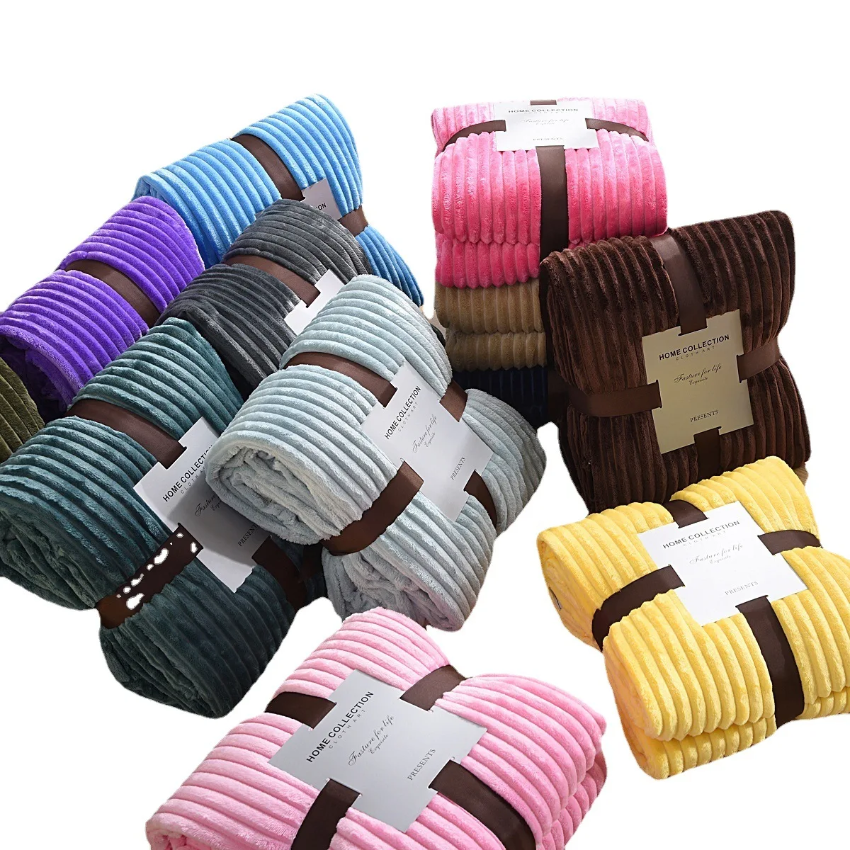 Chenille big yarn chunky blanket, Double Layer Super Warm Soft Assorted Color Blankets For Bed