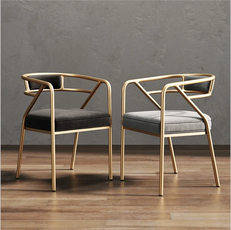 Net red personality light luxury bar sing dining chair milk tea shop leisure chair simple iron art hotel bar restaurant single