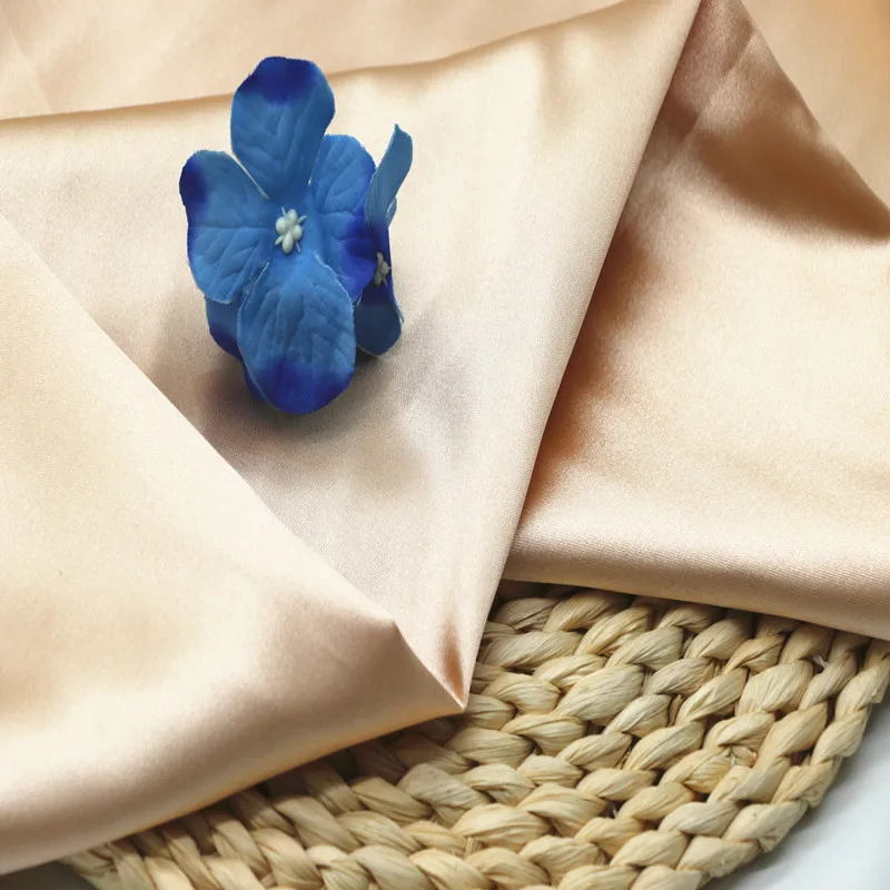 Heavy Weight Thick Glossy polyester bright shinny spandex satin fabric for evening dress