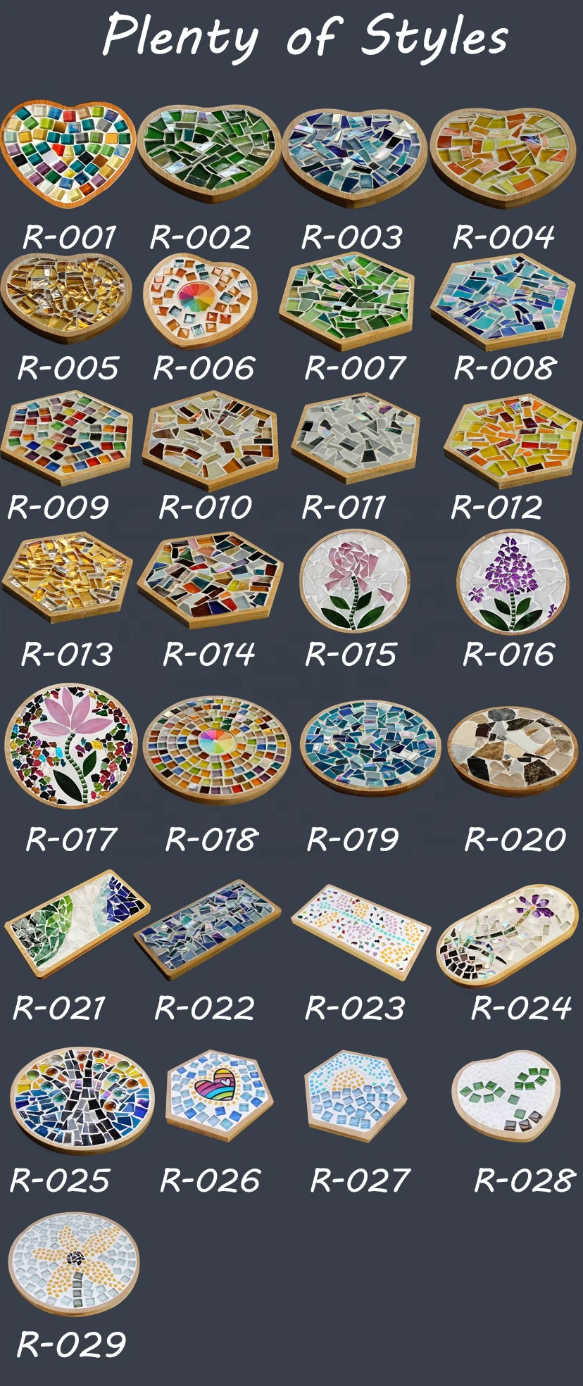 Glass Mosaic Tiling Beer Coasters Mosaic Tile Glass DIY Mosaic Coaster Handmade Material for Child DIY Make Your Own Coasters