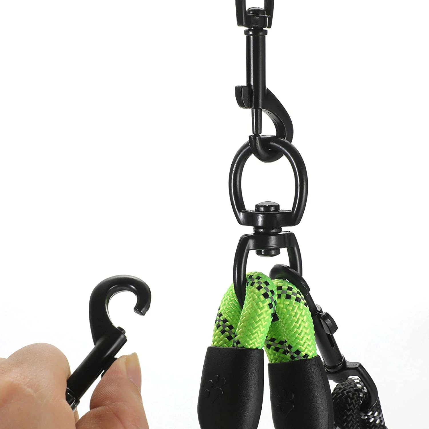 Двойной поводок для собак, светоотражающая Съемная муфта с несколькими веревками, с мягкой ручкой