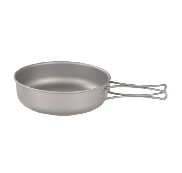 Pure titanium frying pan cooking pot camping pot outdoor portable folding