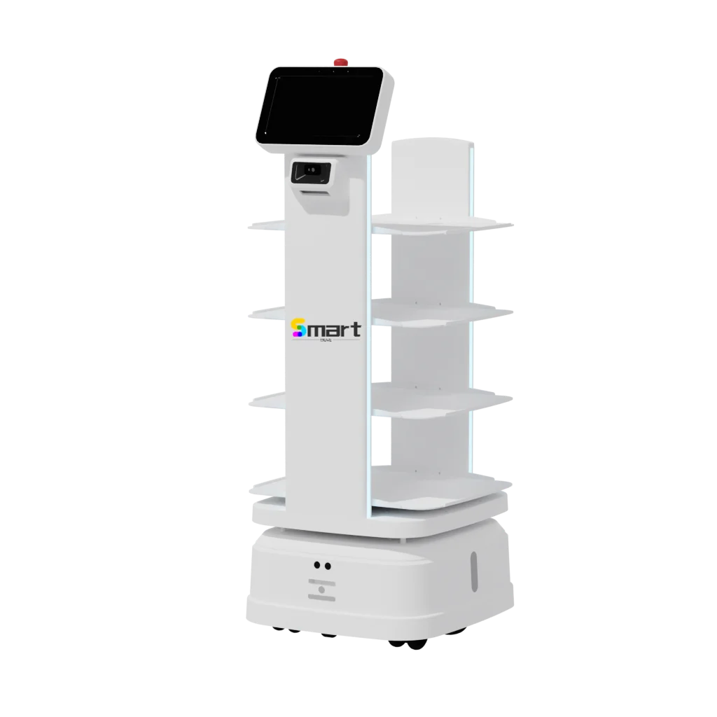 Factory supply ABS material delivery robot D80 smart AI service food delivery robot for restaurant