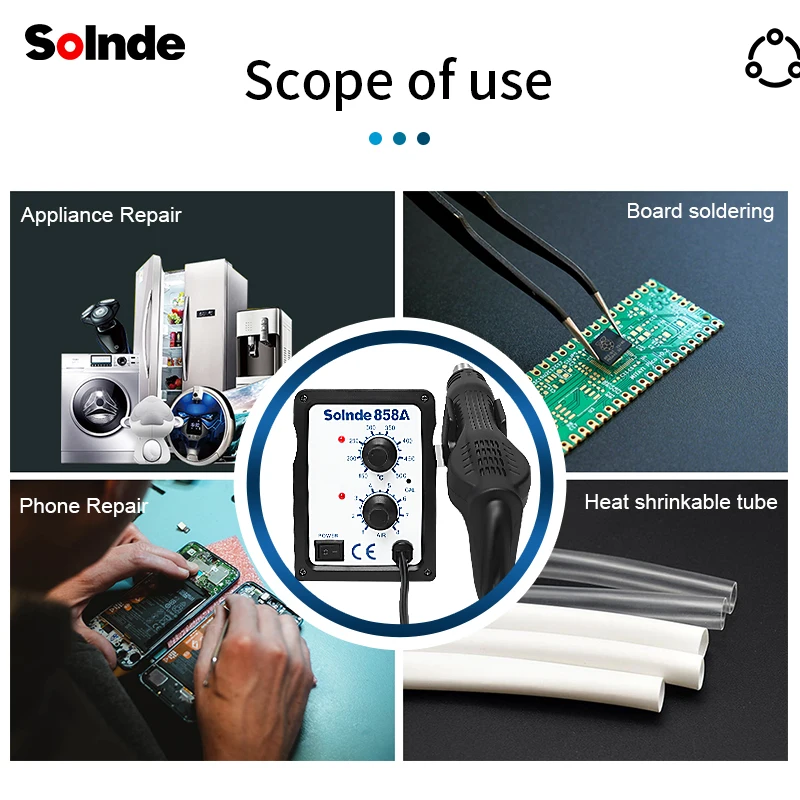 SLD-858A Hot Air Gun Soldering station estacion de calor station de soudure a air chaud SMD Hot Air Soldering Station