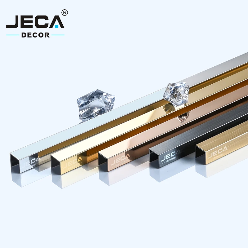 JECA Good Quality SS 304 Tile Trim U Shape Stainless Steel Wall Trim Inside Corner Metal Tile Edge Trim