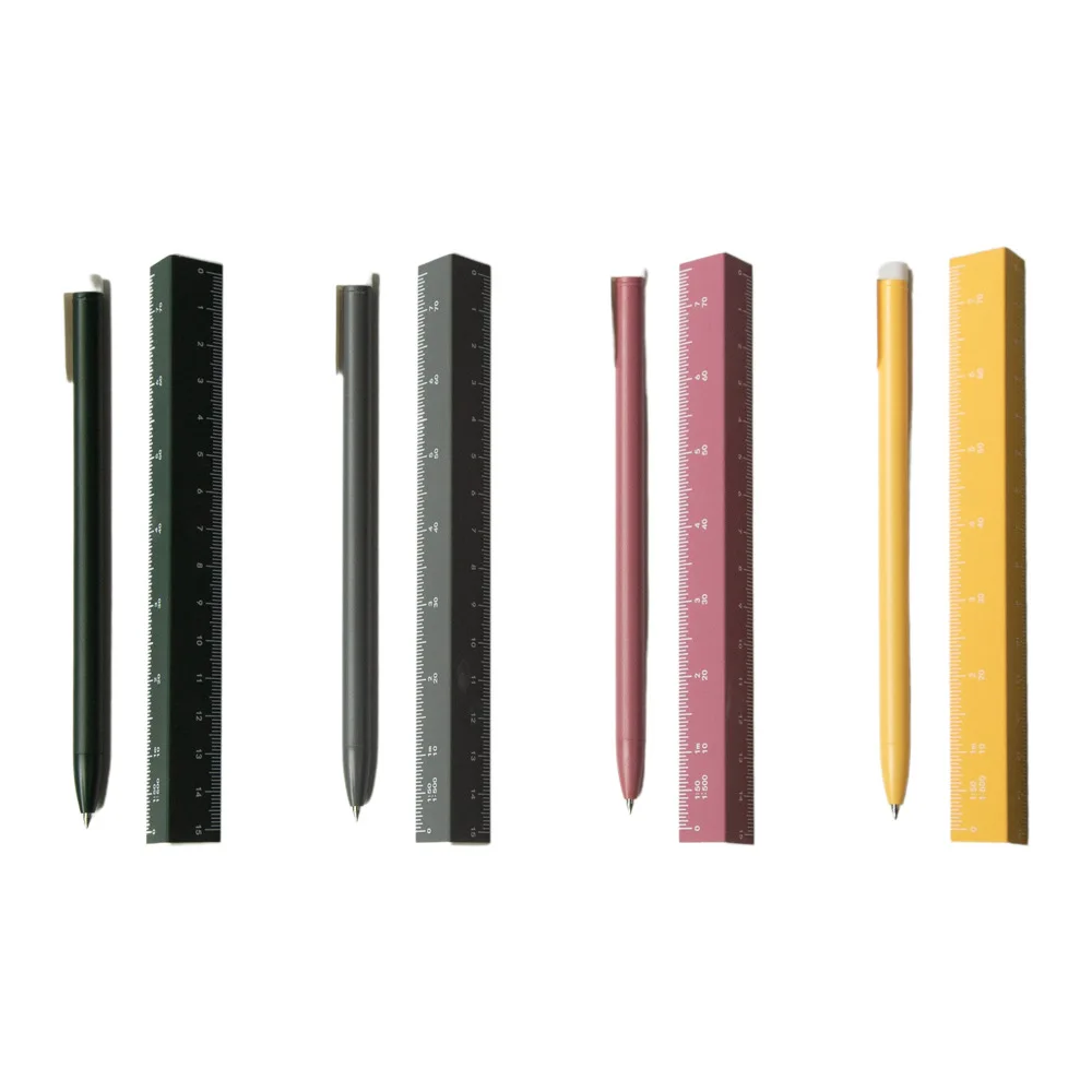 Wholesale Cheap 15cm 3 Sided Stainless Steel Architectural Triangle Aluminum Ruler Metric Scale Triangle Rule With Pen