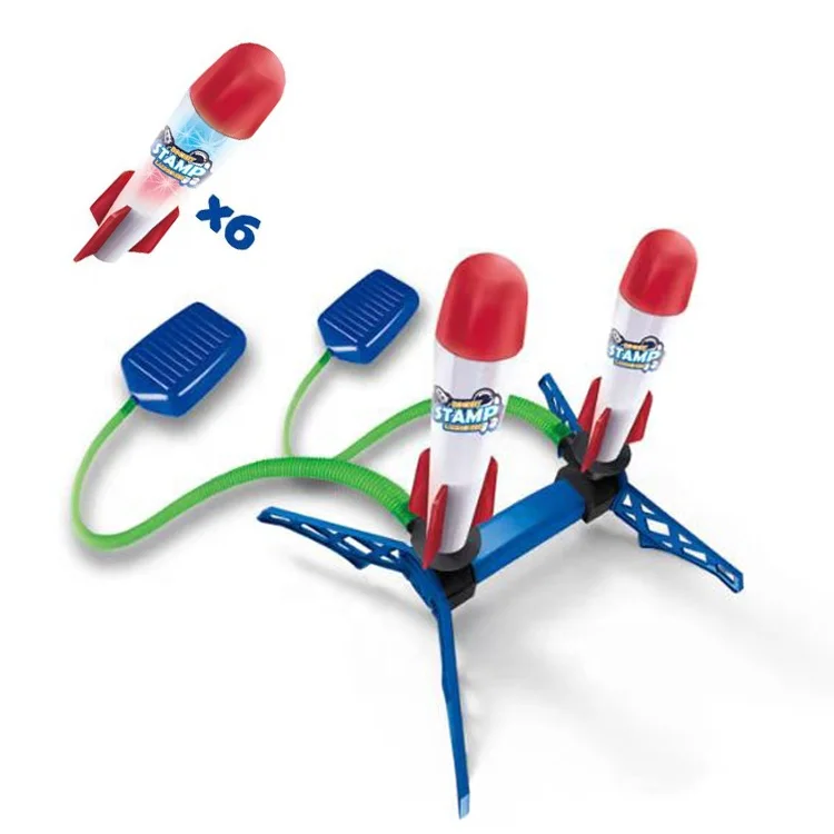 EVA Foam Stomp Rocket With Flashing Light Air Powered EVA Foam Rocket Novel Family Interaction Battle Game Toys For Kids