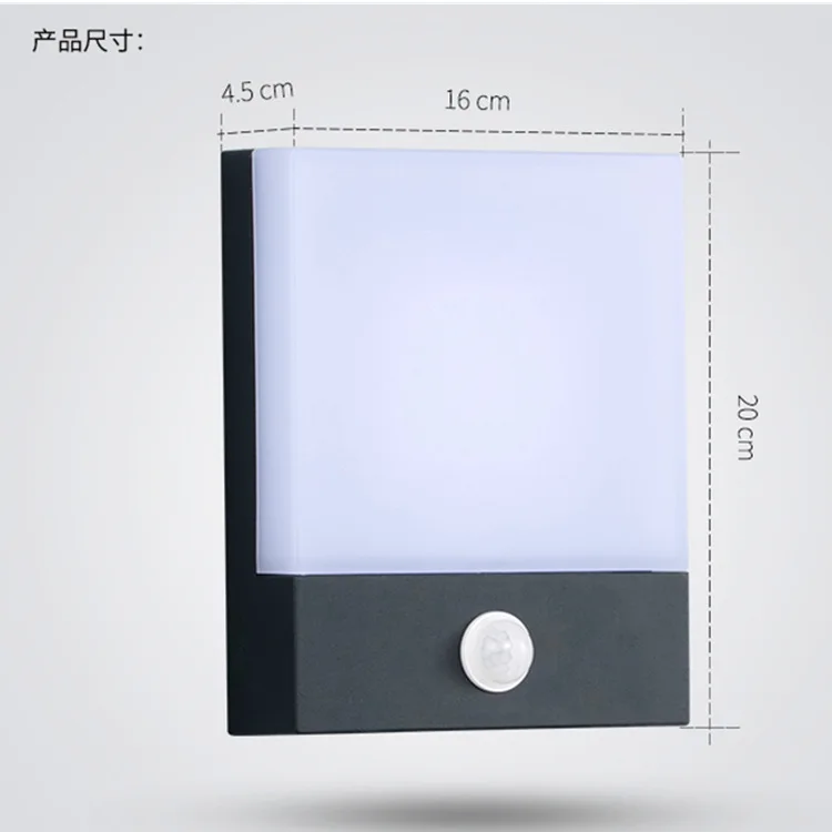 Outdoor Wall Lamp LED Waterproof Modern Minimalist Human Body Induction Wall Lamp Garden Balcony Aisle Acrylic