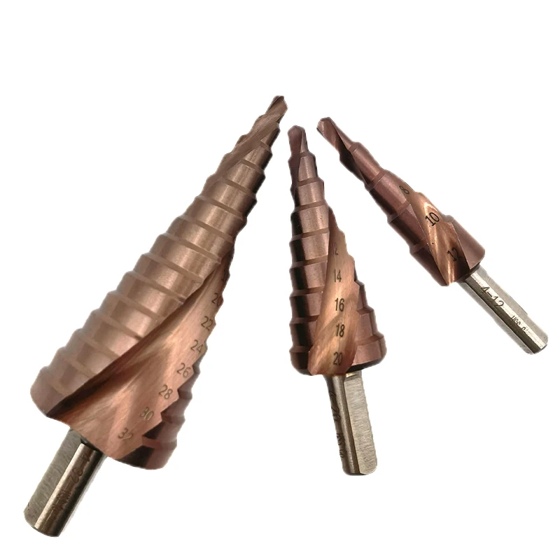 HSS Cobalt M35 Spiral Flute Step Drill Bits for Sheet Metal