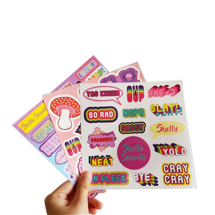 Custom printed kiss die cut sticker,A4 A5 A6 kiss cut sticker sheet