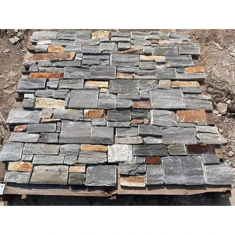 Outoodr Decorative Split Tumble Beige Travertine Culture Stacked Slate Stone For Outside Wall Cladding