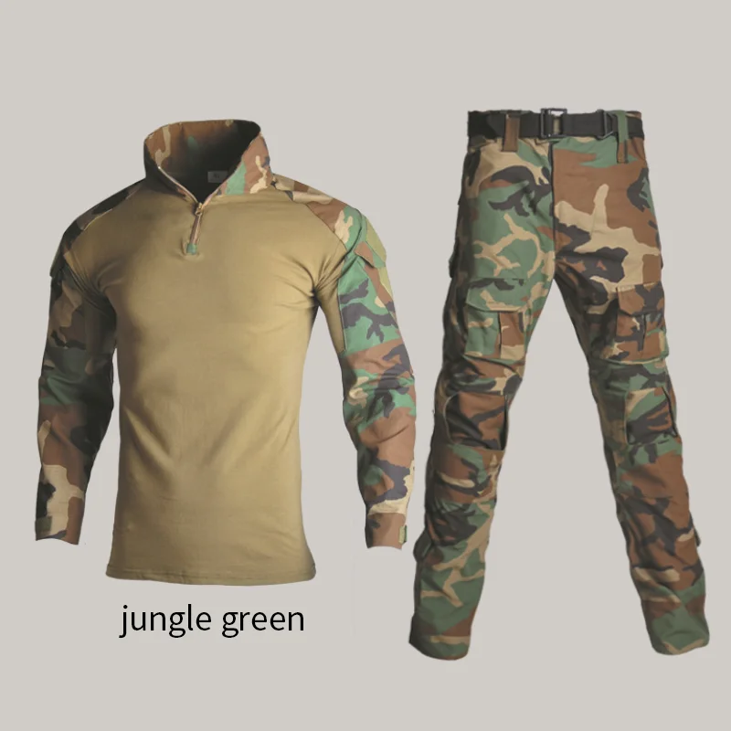Custom Outdoor Camouflage Training Outfit With Long Sleeves Frog Suit Military Airsoft Uniform Suits Tactical Hiking Clothes