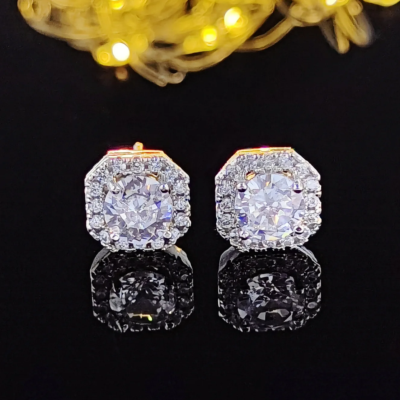 Free samples Water Drop Channel Brass Cubic Zirconia Stone Stud Earrings Bridal Women Wholesale Earrings Mixed Lot Stones