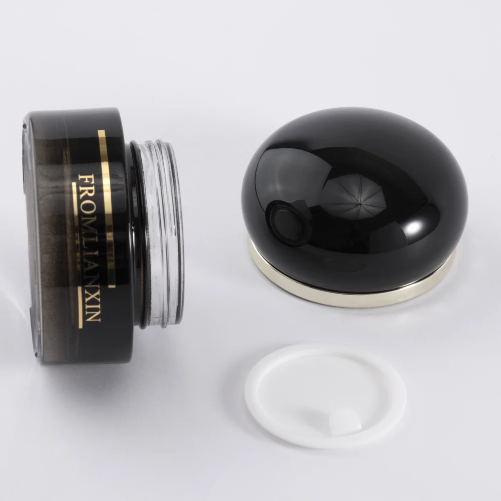 High End Luxury 30g 50ml Custom Empty Gram Round Black Color Glass Cream Jar Cosmetic Jar With Lids