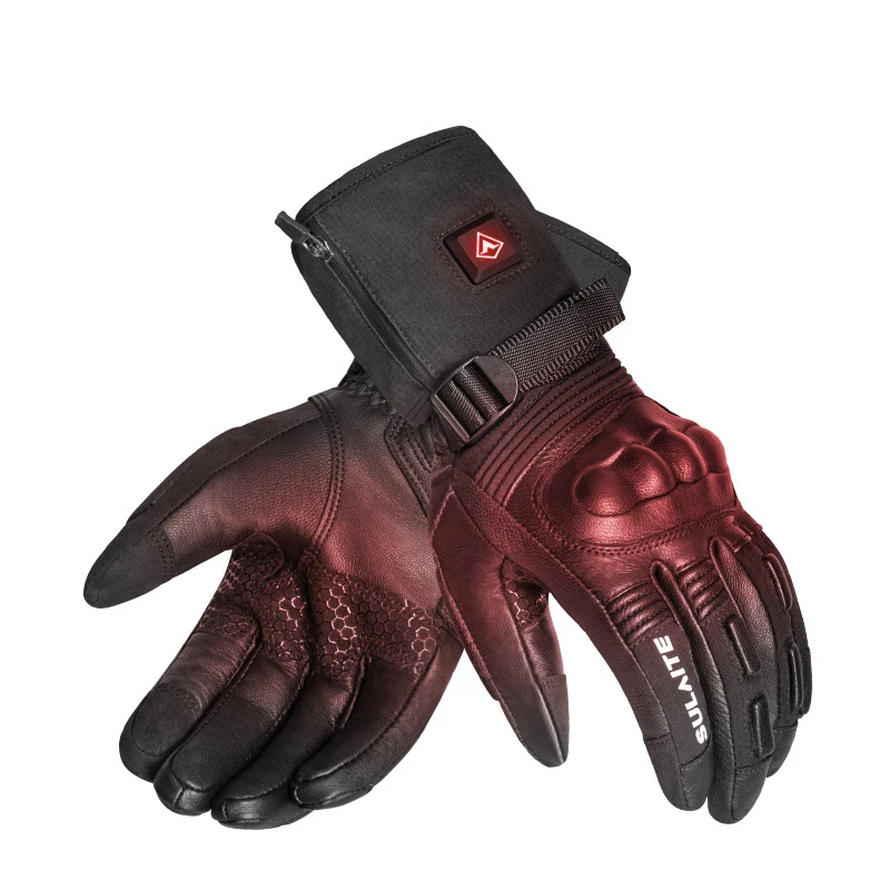 Зимние кожаные защитные перчатки для рук guantes мотоциклетные теплые с защитой