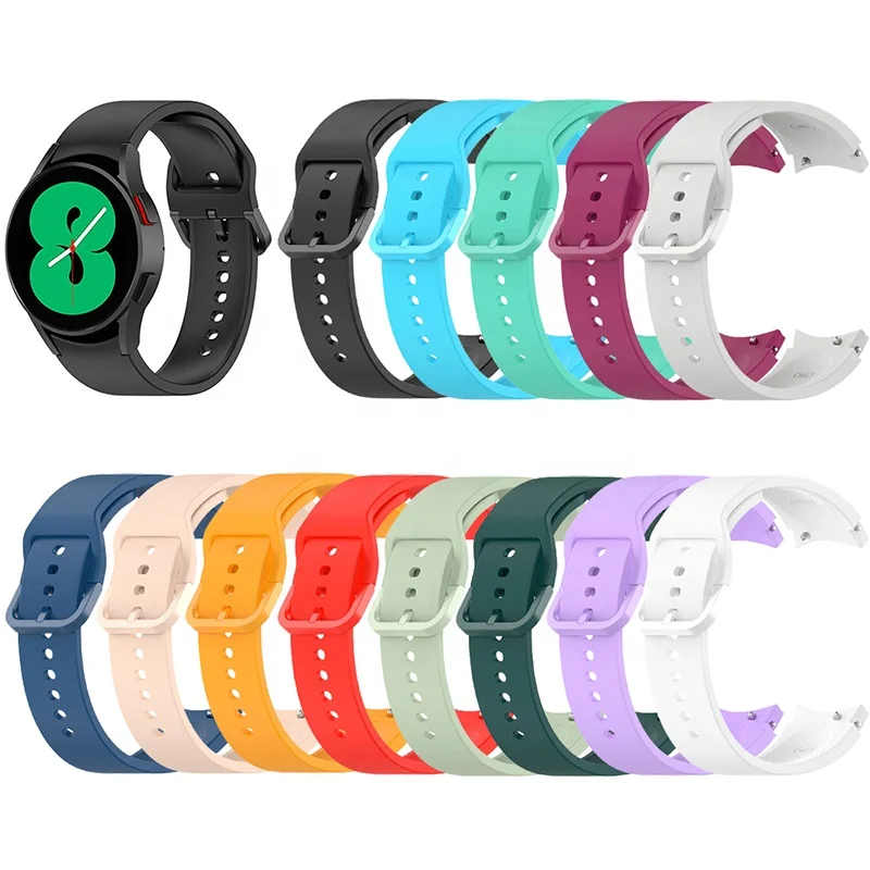 Colorful Buckle for Samsung Galaxy Watch 4/5/6/7 42mm 43mm 47mm 40mm 44mm Sport Strap Bracelet 20mm Silicone Watch Band