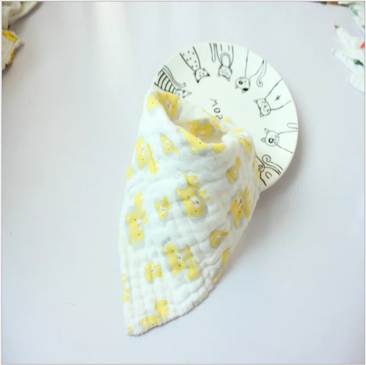 
Baby Saliva Towel Triangle Scarf Cotton Baby Bib Newborn Cotton Gauze Snap Bib 