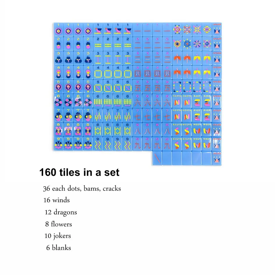 Most Popular Acrylic Luxury Mahjong Set Custom Singapore Malaysia American Mahjong Tiles Crystal Acrylic Mahjong Game