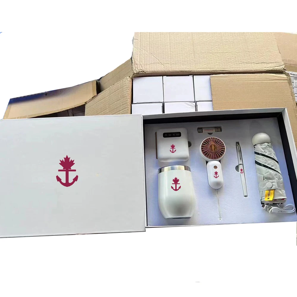 business christmas return gifts giveaway mini innovative products promotional Corporate gifts with printing power bank gift set