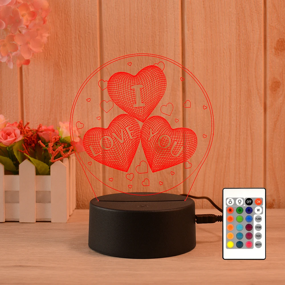 Customized Shaped LED Flashing Night Light USB Charging Discoloration 3D Acrylic Visual Lamp