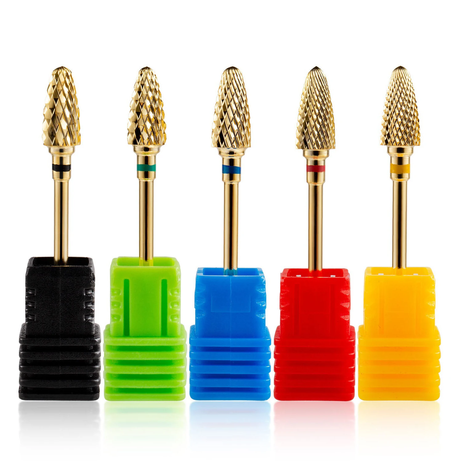 Gold Nail Art Drill Bit Tungsten Steel Cone Tools Gel Removal Polishing Cuticle Clean Machine Nail Art Grinding Head Tool
