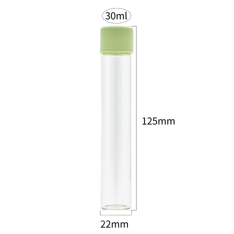 Wholesale New Design Packaging Child Proof Glass Tubes Child Resistant Glass Round Vial With Screw Top Lid