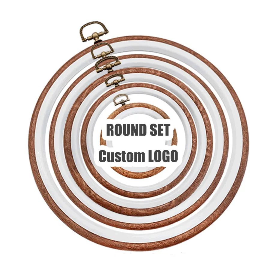 Оптовая продажа, инструменты для ручного вязания, пластиковый обруч для вышивки, кольцо для рукоделия с круглой рамкой, круглый набор