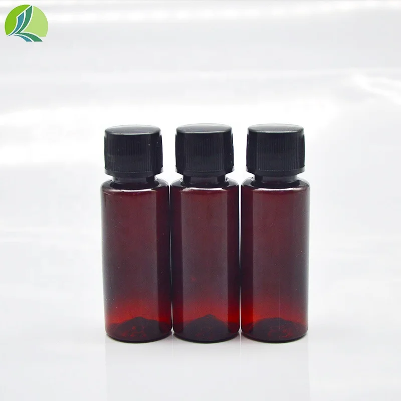 High-quality plastic oral liquid bottle 10ml 20ml brown PET plastic liquid syrup bottle dark screw cap empty bottle